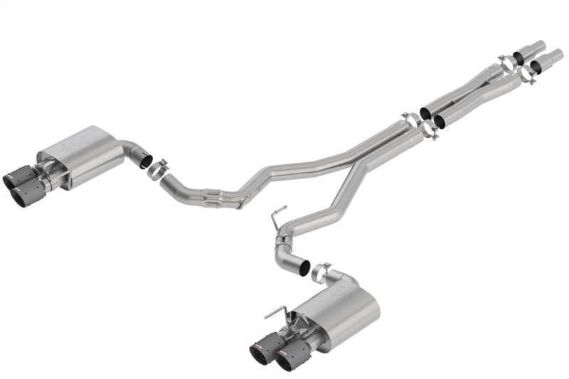 Borla 2018-2023 Ford Mustang GT 5.0L AT/MT 3-Inch Atak Catback Exhaust with Valves and Carbon Fiber Black Tips