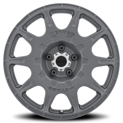 Method MR502 Rally 17x8 Titanium Wheel with +38mm Offset and 5x4.5 Bolt Pattern