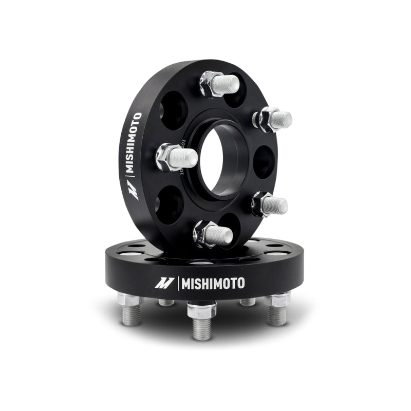 Mishimoto 50mm Wheel Spacers for 5x120 Bolt Pattern with 64.1mm Center Bore and M14x1.5 Studs - Black