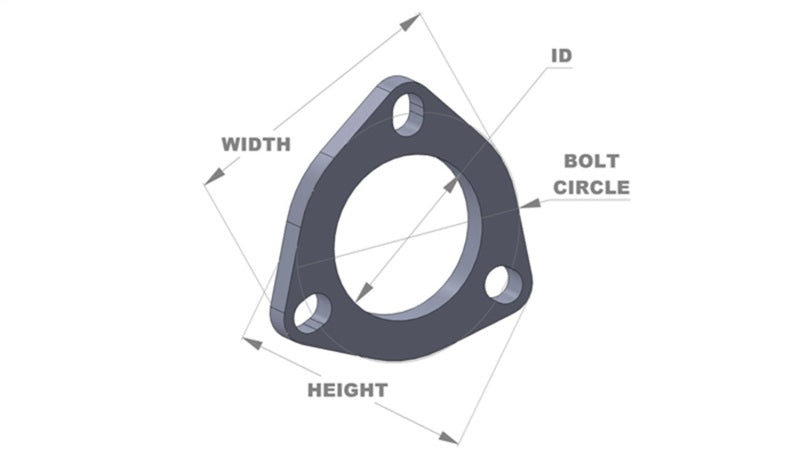 Vibrant 3-Bolt T304 Stainless Steel Exhaust Flange - 3.5-inch ID