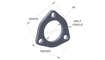 Vibrant 3-Bolt T304 Stainless Steel Exhaust Flange - 3.5-inch ID