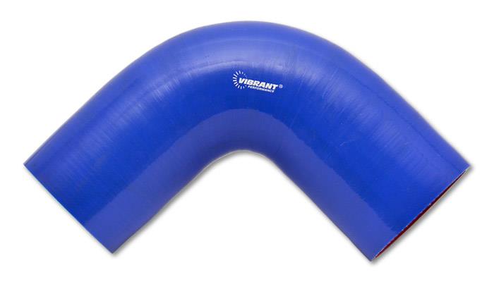 Vibrant 4 Ply Reinforced Silicone 90 Degree Elbow Connector - 2 inch I.D. Blue