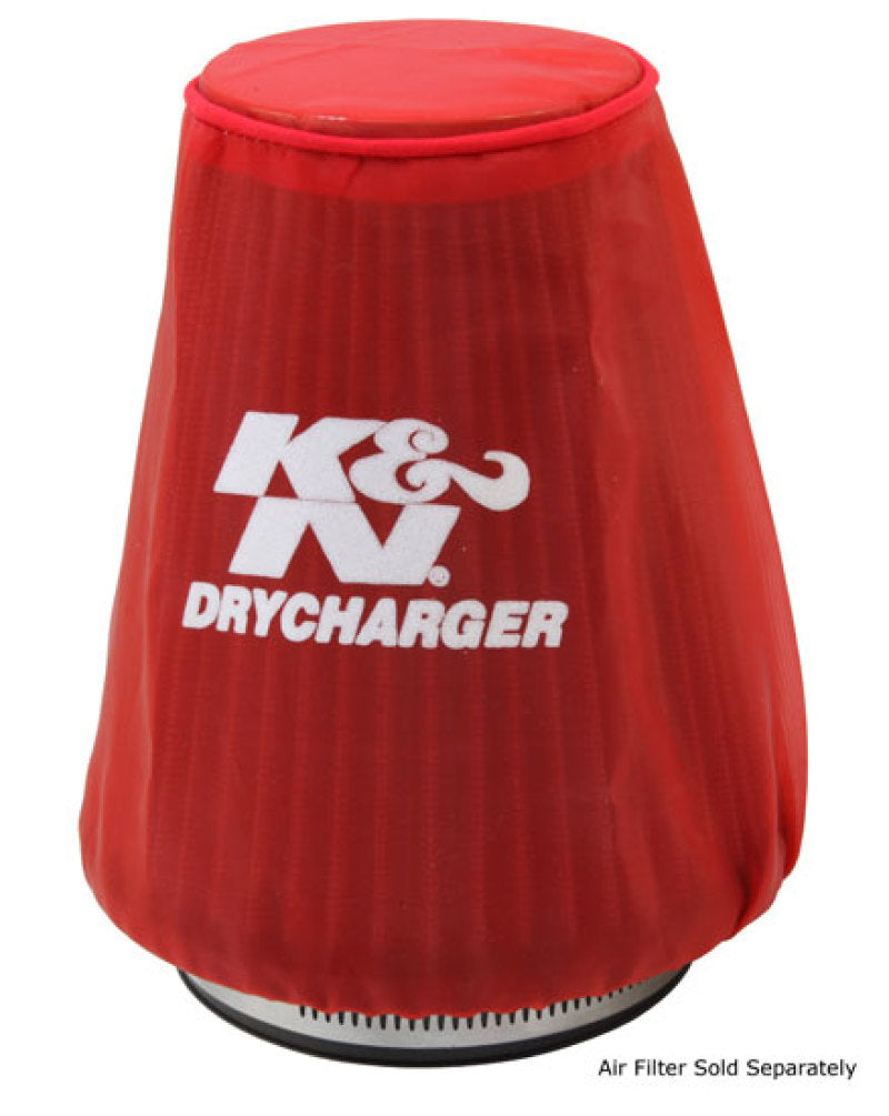 K&N Engineering Red Drycharger 5.25in x 3in Round Tapered Air Filter Wrap for Polaris SL and SLT Models