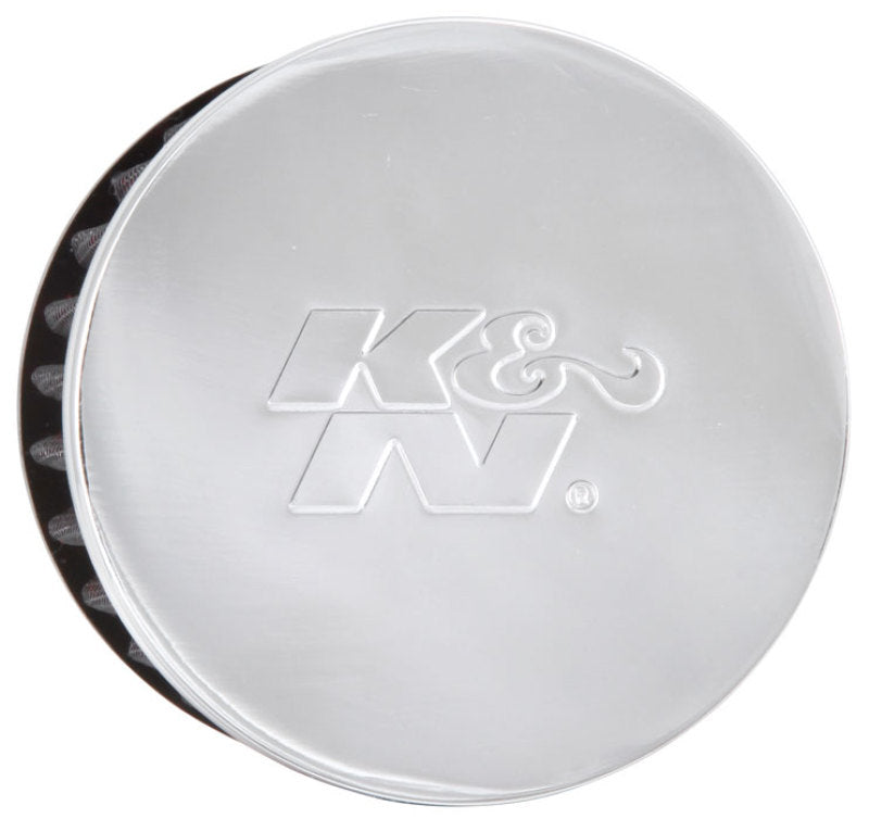 K&N Engineering 62-1460 1.5-inch Flange Chrome Finish Rubber Base Crankcase Vent Filter