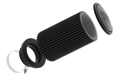 K&N Engineering RU-3112HBK Black Universal Air Filter - 4 Inch Flange, Synthetic Media