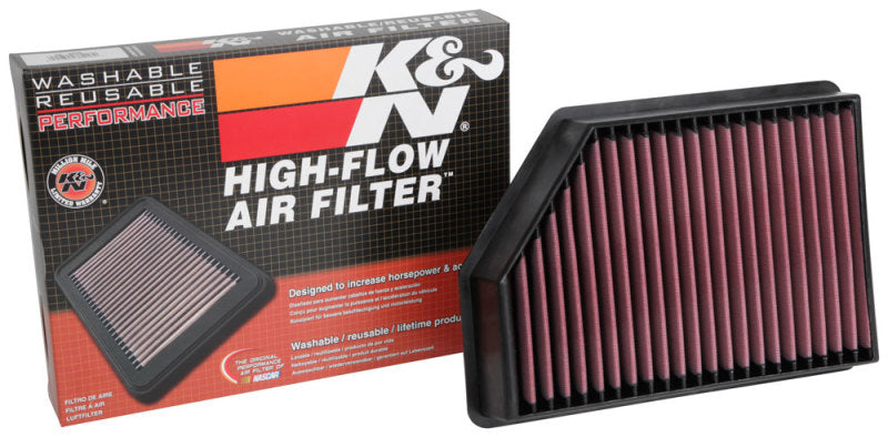 K&N Engineering 33-5098 High-Flow Drop-In Replacement Air Filter for 2020 Chevrolet Silverado 2500/3500 6.6L Diesel