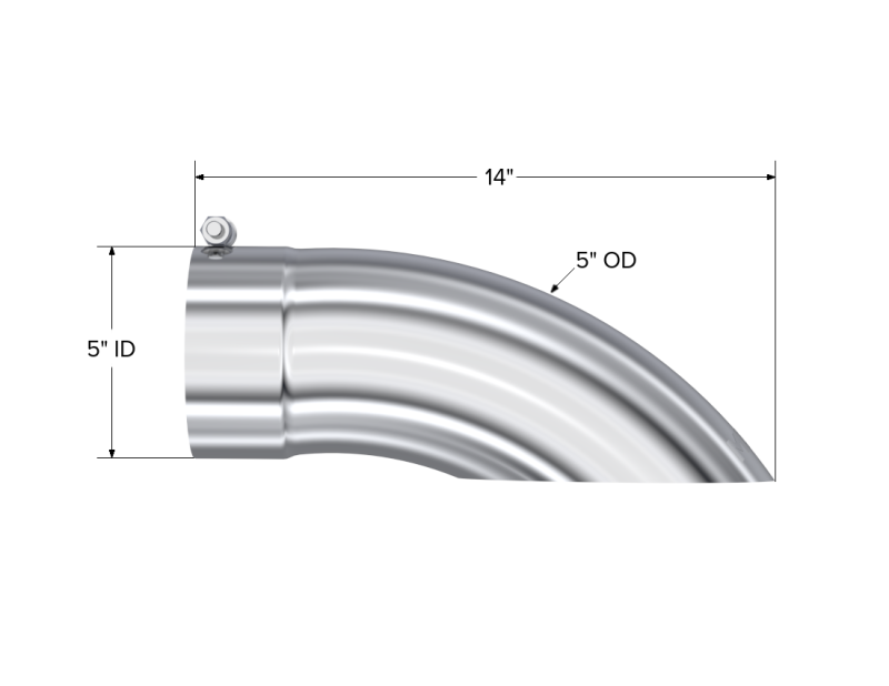MBRP Universal 5-inch Stainless Steel Exhaust Tip with Turn Down - Polished Finish
