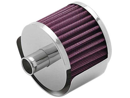 K&N Engineering 62-1120 Chrome Steel Crankcase Vent Filter with 3/4 inch Tube for Classic and Racing Applications