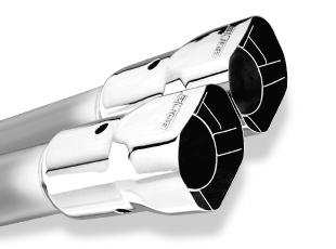 Borla Universal Polished Exhaust Tip - 2 Inch Inlet, 2.5 Inch Outlet, Round Intercooled Design