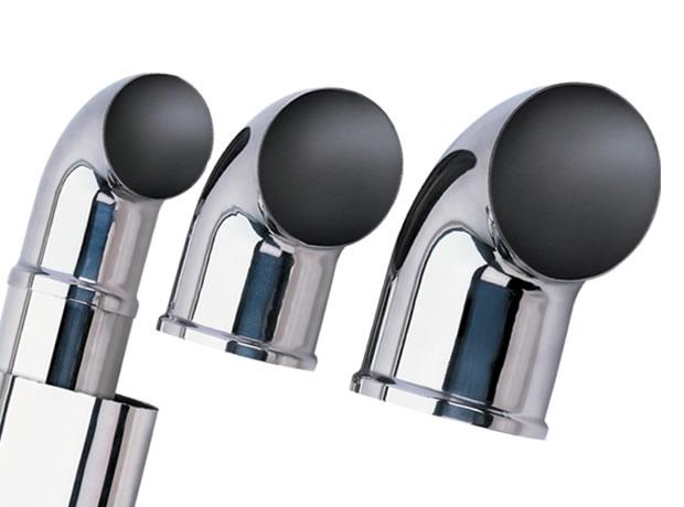 Borla Universal Polished 3-Inch Stainless Steel Exhaust Tip - Single Round Turndown/Turnout with Set Screw Mounting