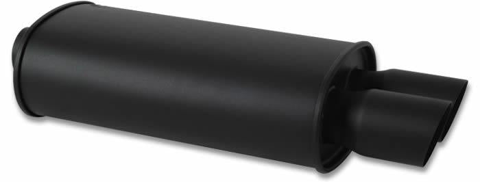 Vibrant StreetPower Flat Black Oval Muffler with Single 3-inch Outlet - Part Number 1147