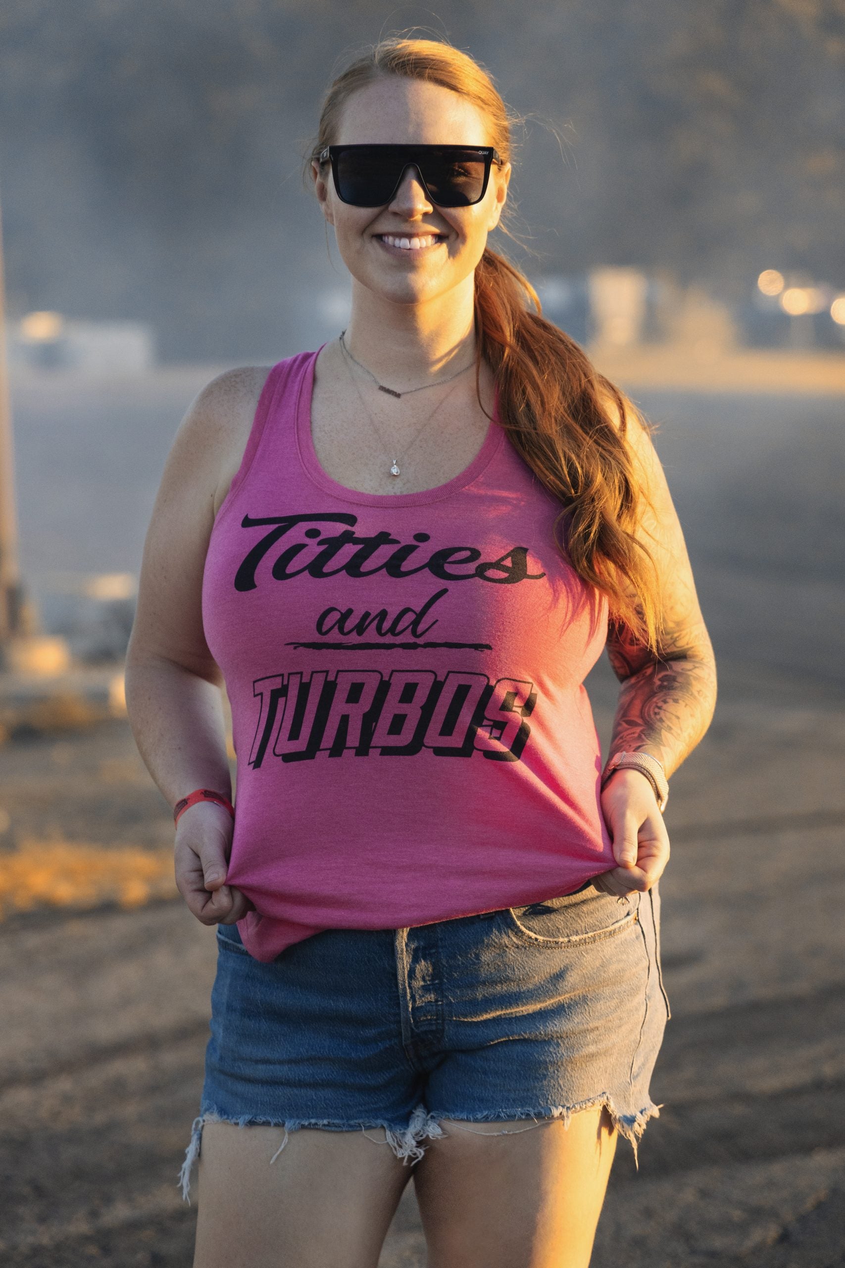 Ladies Titties & Turbos Tank Top